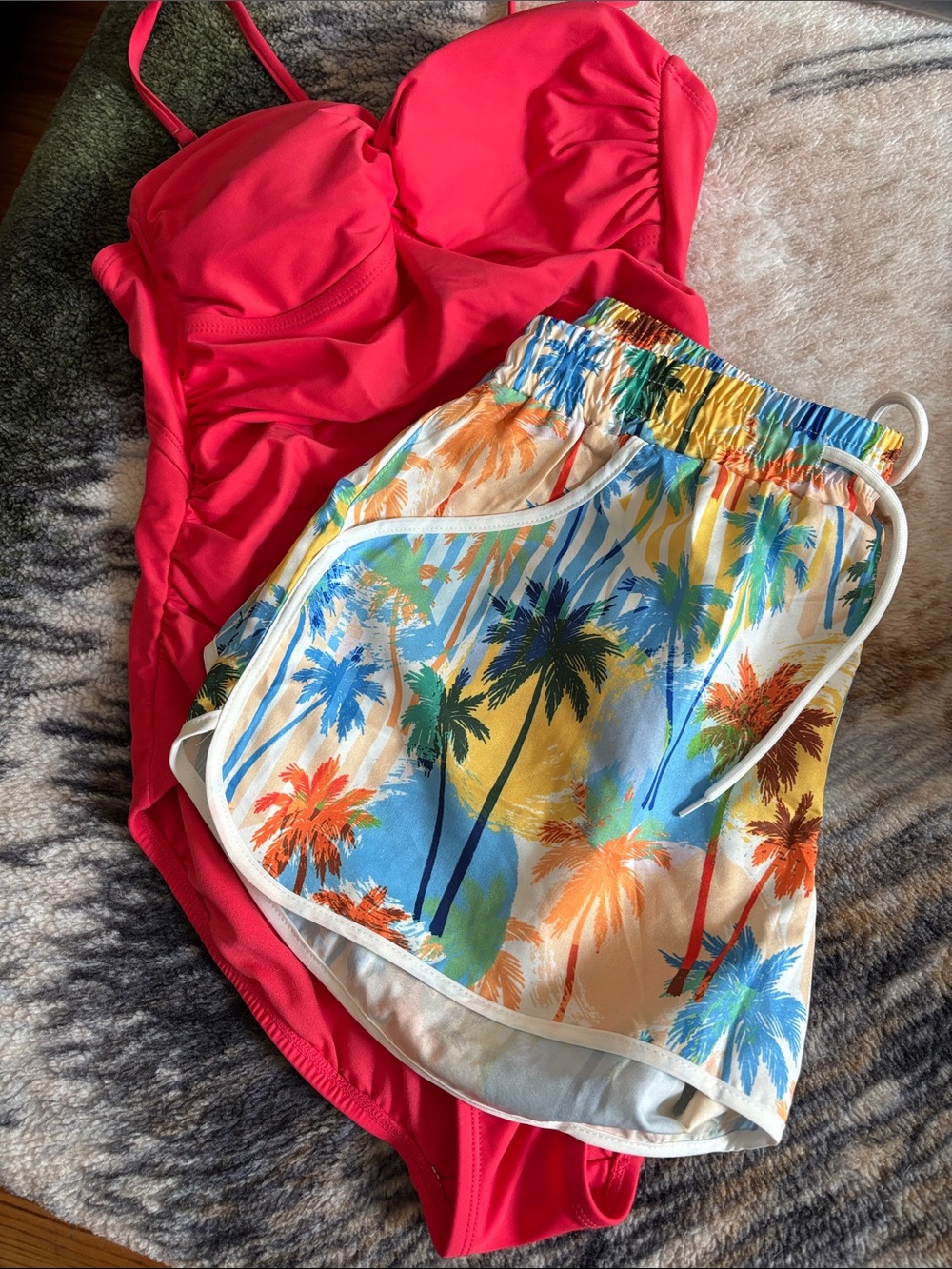 Bandeau Swimsuit + New Swim Shorts